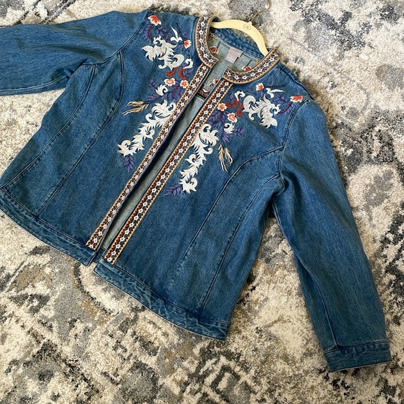 Chico’s Embroidered Denim Jacket - Picture 14 of 16